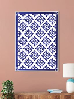 Nestroots - Elegant Blue And White Canvas Wall Painting