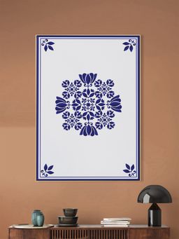 Nestroots - Sophisticated Blue Floral Canvas Print Wall Painting