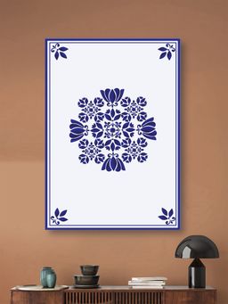 Nestroots - Sophisticated Blue Floral Canvas Print Wall Painting