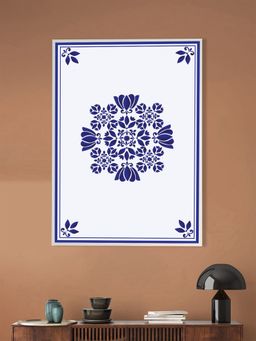 Nestroots - Sophisticated Blue Floral Canvas Print Wall Painting