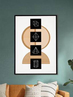 Nestroots - Sophisticated Black And Gold Art Abstract Printed Wall Painting
