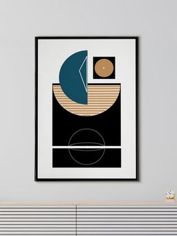 Nestroots - Modern Black And Blue Abstract Canvas Printed Wall Painting