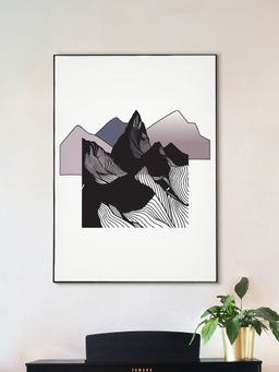 Nestroots - Black And Purple Mountain Canvas Printed Wall Painting