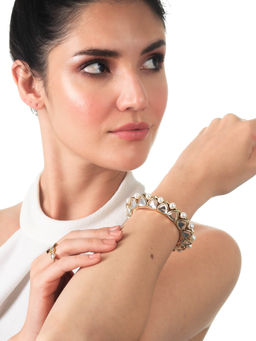 Isharya - Seher Mirror and White Pearl Statement Cuff