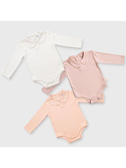 Softsens Baby - Peter Pan Collar Bodysuit -Multi Colour (Pack of 3)