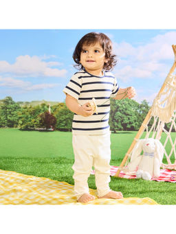 Softsens Baby - Off White Ribbed Trouser with Lace