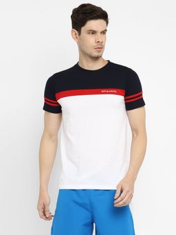 Off Limits - Men Contrast Striper White T-Shirt