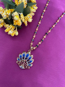 Digital Dress Room - Long Mangalsutra Peacock Pendant