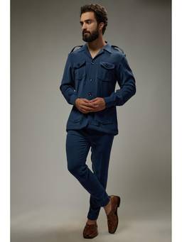 Abees - Electric Blue Japenese Rayon Co-ord Set