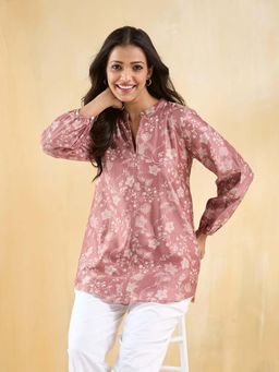 Fabindia - Mauve Cotton Silk Printed Tunic