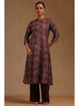 Soch - Wine Muslin Printed Kurta