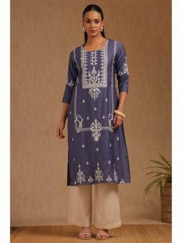 Soch - Blue Gadwal Embroidered Kurta