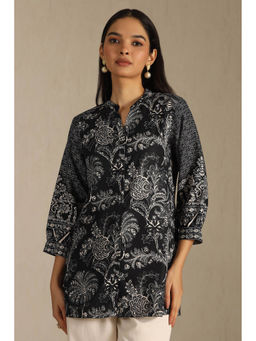 Soch - Black Botanical Printed Tunic