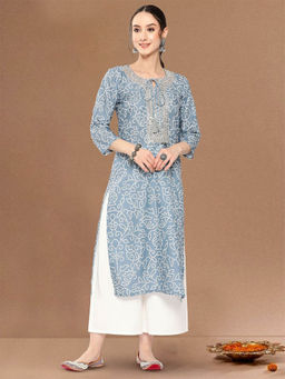 Varanga - Bandhej Gota Patti Embroidery Straight Kurta