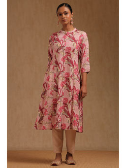 Soch - Blush Pink Rayon Floral Printed Kurta