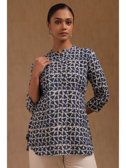 Soch - Blue Cotton Geometric Printed Tunic