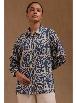 Soch - Blue Cotton Batik Printed Shirt