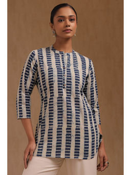 Soch - Blue Cotton Geometric Printed Tunic