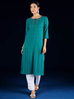 Varanga - Blue Straight-Fit Kurta