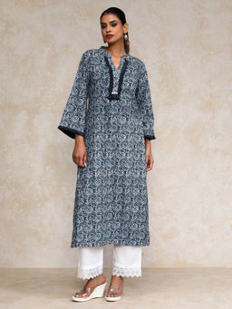 Varanga - Ethnic Floral Printed Straight Kurta