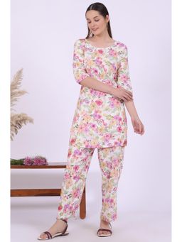 Aurelia - Women Multicolour Printed Straight Kurta with Pant (Set of 2)