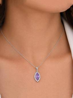 CARATIRO - Purple 925 Silver Amethyst Necklace