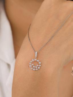 CARATIRO - White Sterling Silver Moissanie Bubble Necklace
