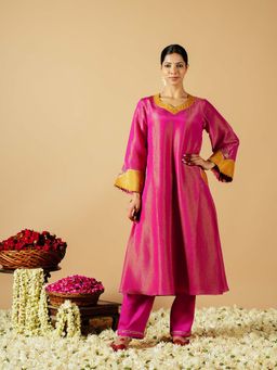 Tangerine by ASFA - Pink Kurta With Pant (Set of 2)