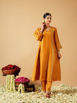 Tangerine by ASFA - Mustard Kurta With Pant (Set of 2)