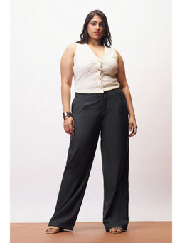 FREAKINS - Iconic Black Curve Straight Pinstripe Pants