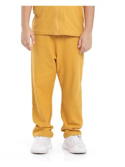 RARE ONES - Kids Lomot Mustard Cotton Textured Trackpant