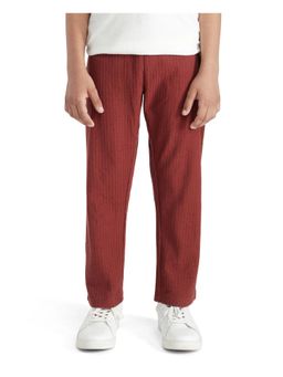 RARE ONES - Kids Lomot Rust Cotton Drawstring Textured Trackpant