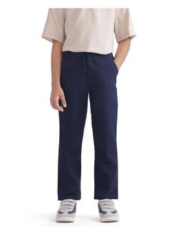 RARE ONES - Kids Pastor-K Dark Navy Cotton Regular Fit Solid Trouser