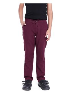 RARE ONES - Kids Prest Wine Cotton Regular Fit Solid Trouser