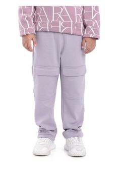 RARE ONES - Kids Tami Dusky Purple Cotton Poly Regular Fit Multi Pocket Solid Track Pant