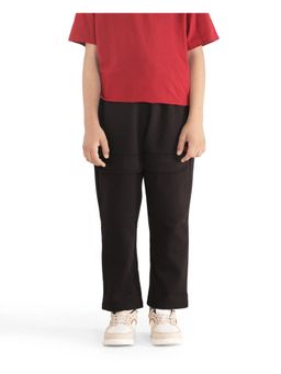 RARE ONES - Kids Tami Black Cotton Poly Regular Fit Multi Pocket Solid Track Pant