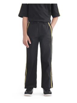 RARE ONES - Kids Taper-B Black Tape Detailed Regular Fit Cotton Trouser