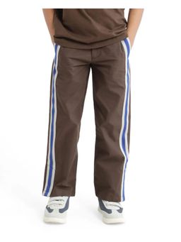 RARE ONES - Kids Taper-B Brown Tape Detailed Regular Fit Cotton Trouser