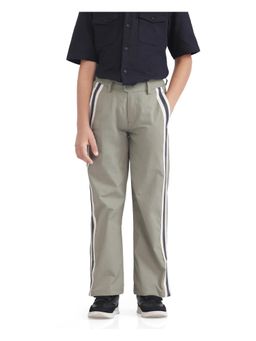 RARE ONES - Kids Taper-B Olive Tape Detailed Regular Fit Cotton Trouser