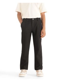 RARE ONES - Kids Trove Black Cotton Poly Regular Fit Solid Trouser