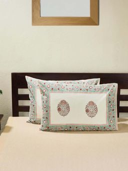 Fabindia - Blue Cotton Printed Pillow Cover