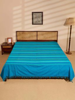 Fabindia - Turquoise Cotton Bed Cover
