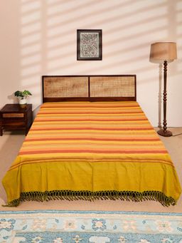 Fabindia - Green Cotton Bed Cover (King)