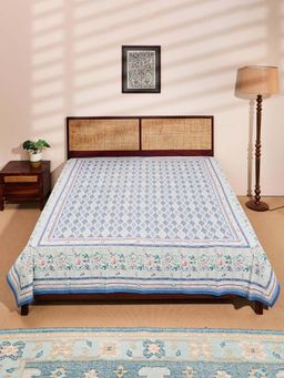 Fabindia - Multi-Color Cotton Printed Bed Cover (Double)