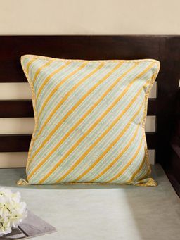 Fabindia - Blue Cotton Hamza Printed Cushion Cover