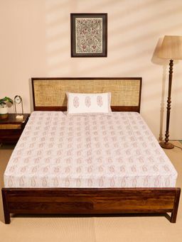 Fabindia - Cotton Printed Single Bedsheet with Pillow Cover (Single)