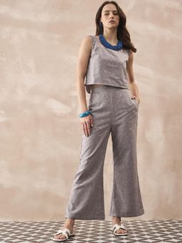 InWeave - Dull Grey Linen Square Top with Pant