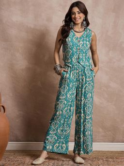 InWeave - Teal Damask Print Co-Ord Set