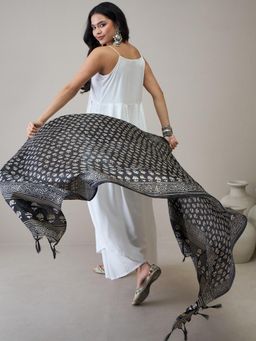 InWeave - White Strappy D13 Kurta with Palazzo & Dupatta