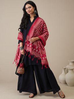InWeave - Black Mandarin D5 Kurta with Palazzo & Dupatta
